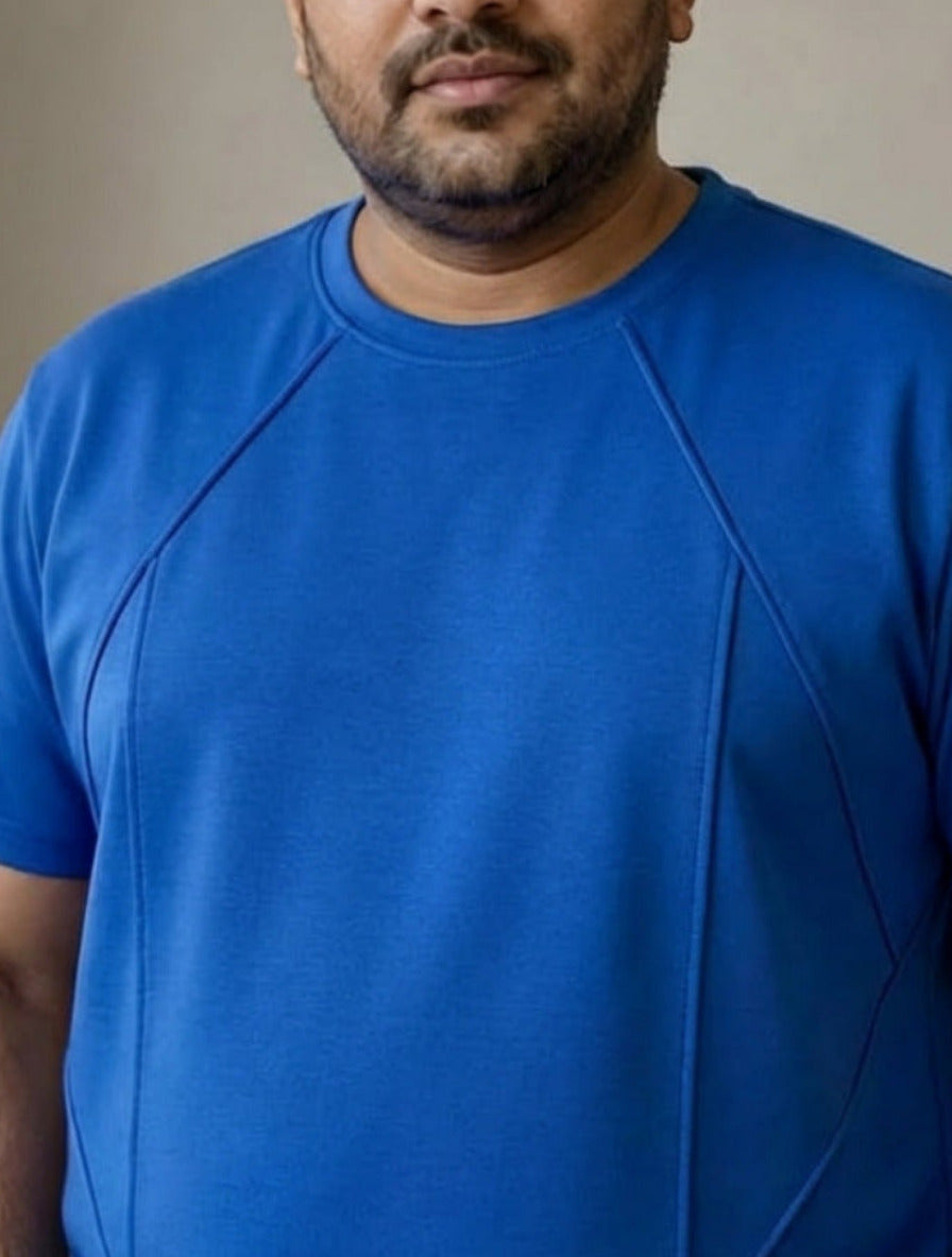 Structured Tee  - Ultramarine Blue | Premium Fit T-Shirt for Men | Vanguard