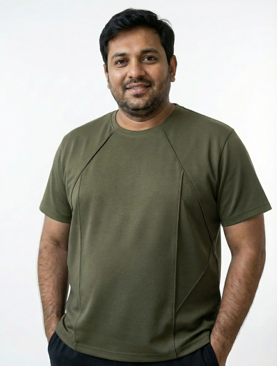 Structured Tee  - Loden Olive | Premium Fit T-Shirt for Men | Vanguard