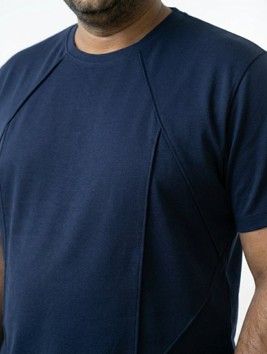 Structured Tee  - Midnight Navy | Premium Fit T-Shirt for Men | Vanguard