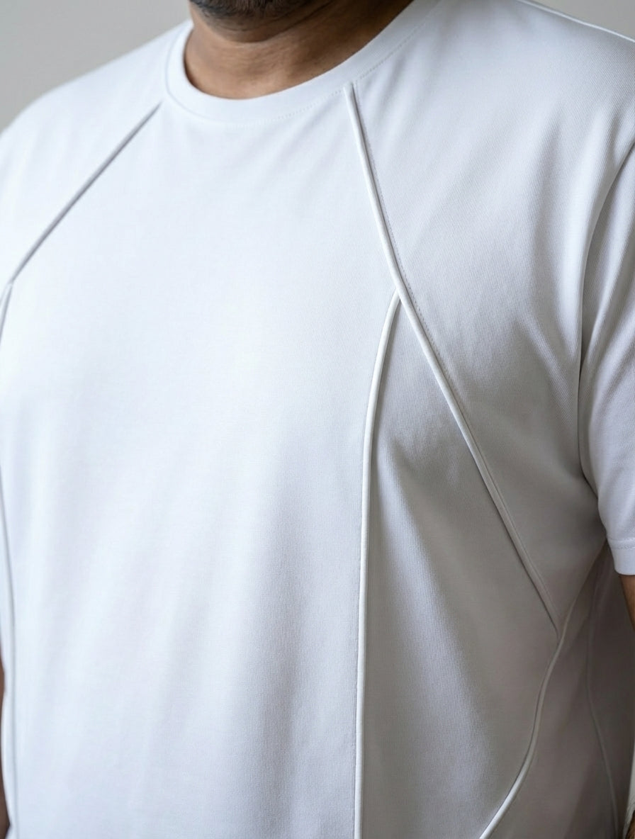 Structured Tee  - Ecru White | Premium Fit T-Shirt for Men | Vanguard