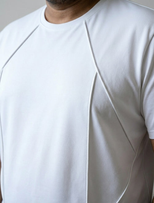 Structured Tee  - Ecru White | Premium Fit T-Shirt for Men | Vanguard