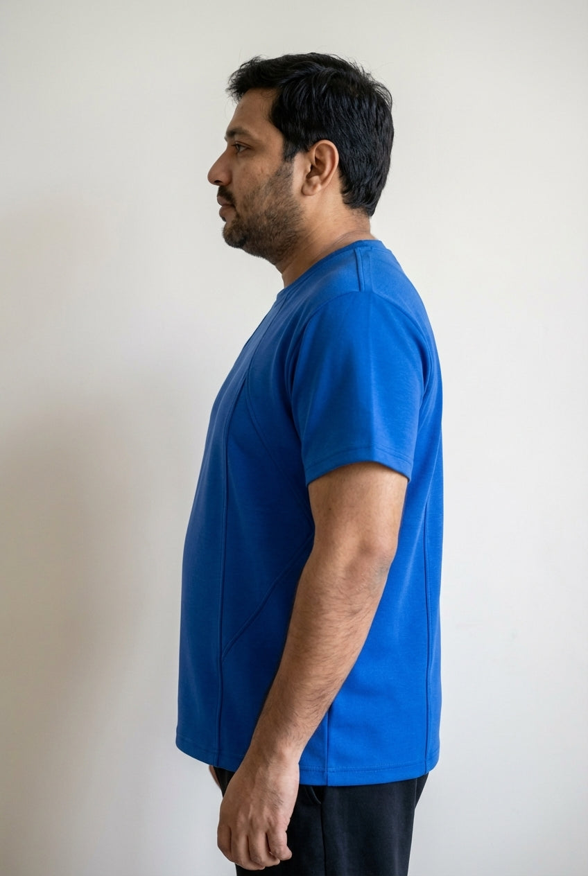Structured Tee  - Ultramarine Blue | Premium Fit T-Shirt for Men | Vanguard