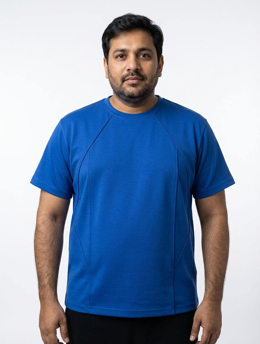 Structured Tee  - Ultramarine Blue | Premium Fit T-Shirt for Men | Vanguard