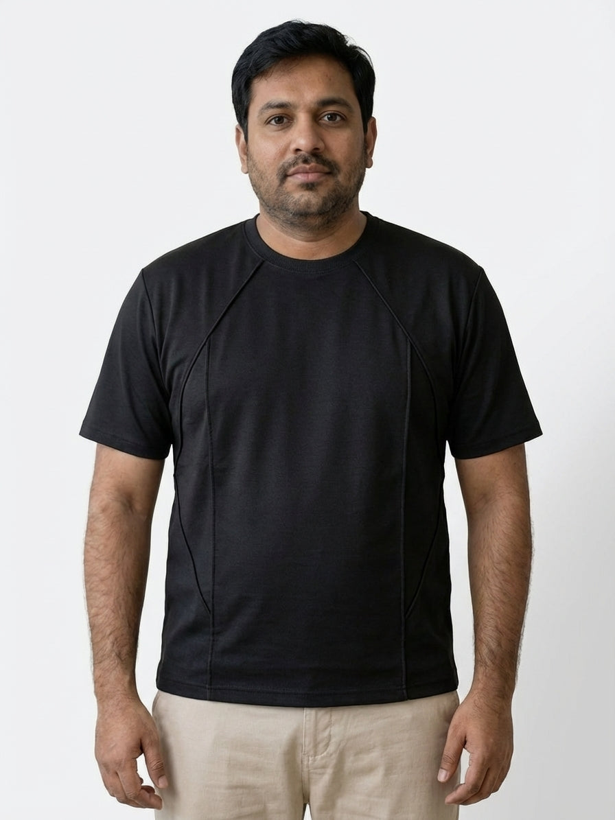 Structured Tee  - Carbon Black | Premium Fit T-Shirt for Men | Vanguard