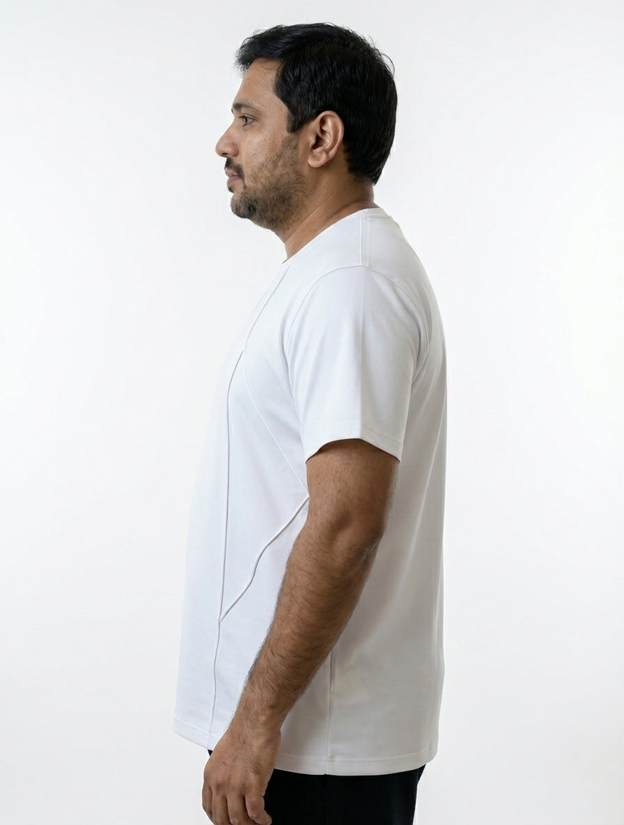 Structured Tee  - Ecru White | Premium Fit T-Shirt for Men | Vanguard