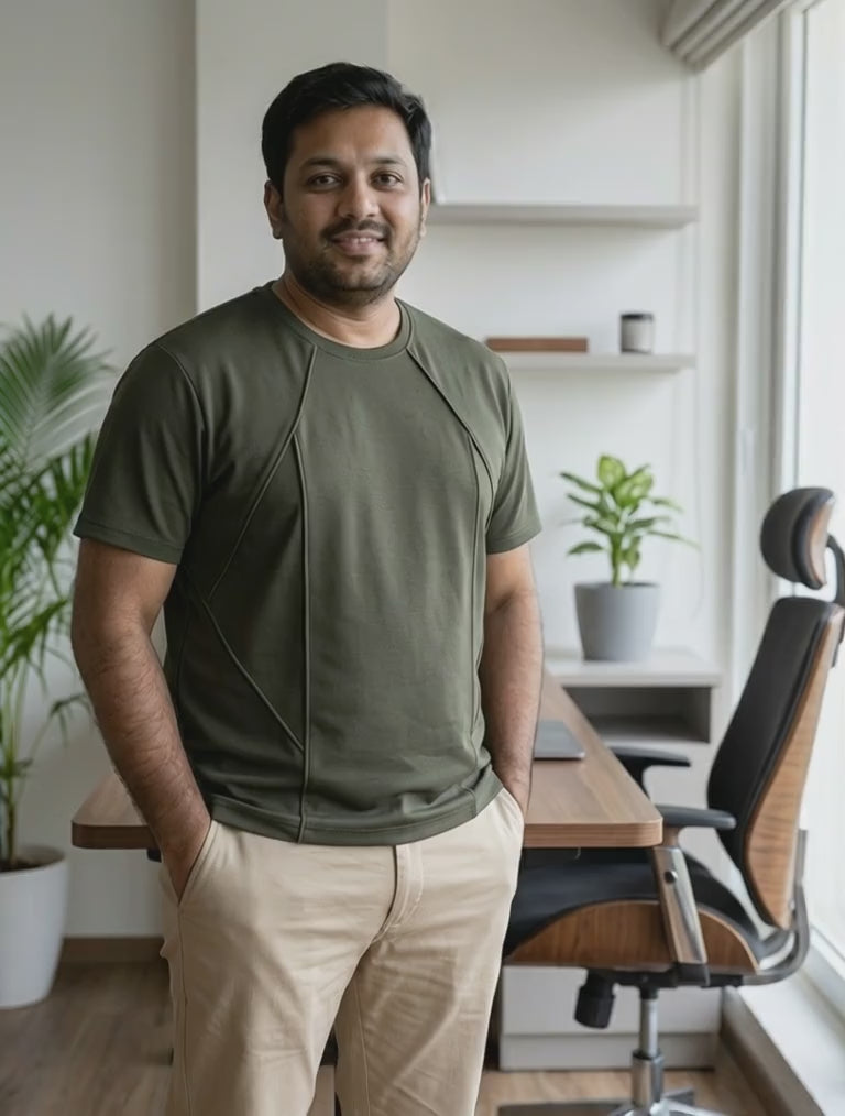 Structured Tee  - Loden Olive | Premium Fit T-Shirt for Men | Vanguard