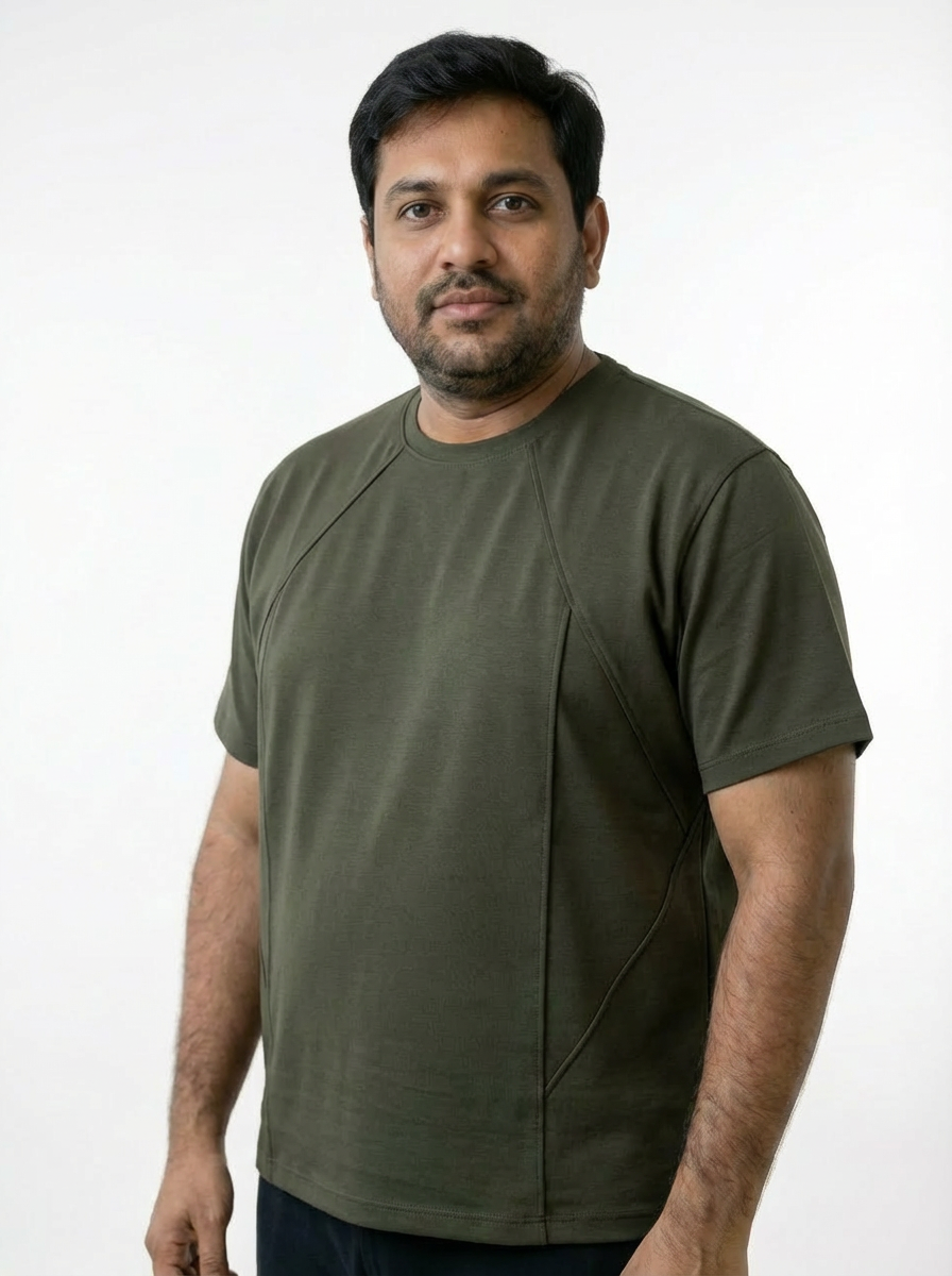Structured Tee  - Loden Olive | Premium Fit T-Shirt for Men | Vanguard
